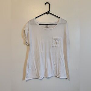 PINK Victoria's Secret White Crewneck Short Sleeve Pocket Tee